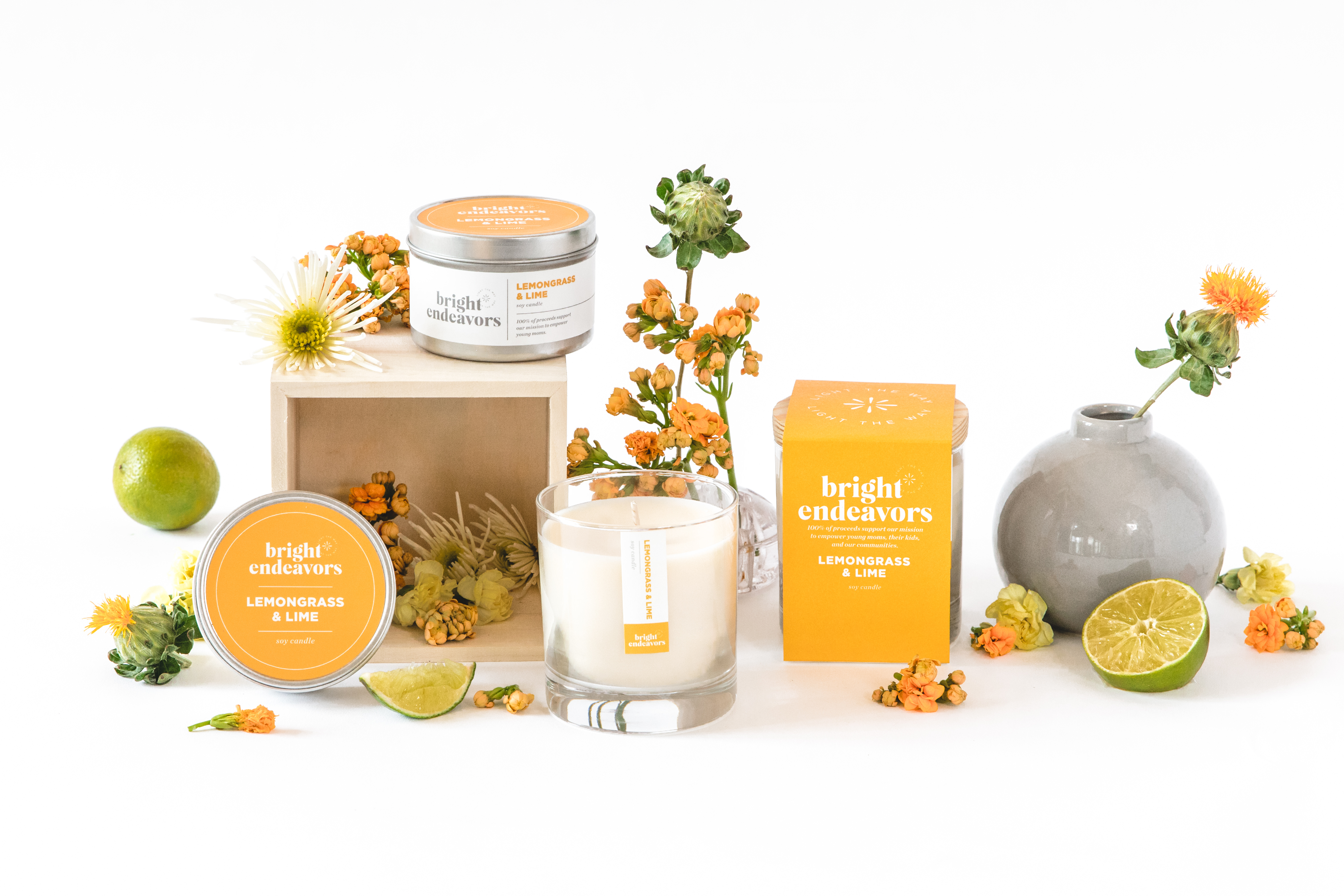 Lemongrass and Lime soy candle collection