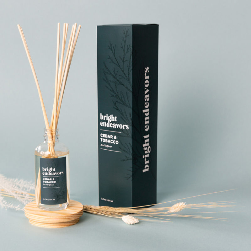 Cedar and Tobacco Reed Diffuser, Bright Endeavors