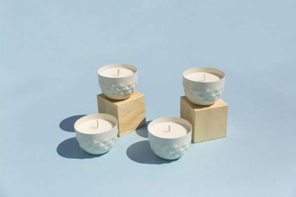 Citronella candles white, set of 4 bright endeavors