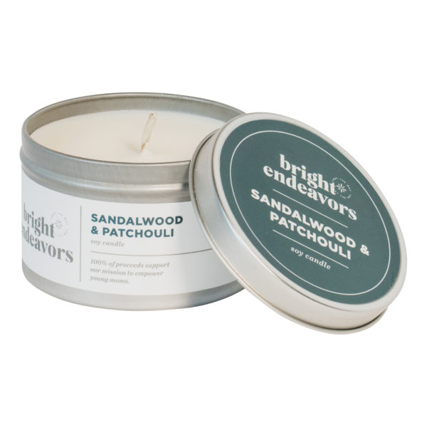 sandalwood and patchouli soy candle
